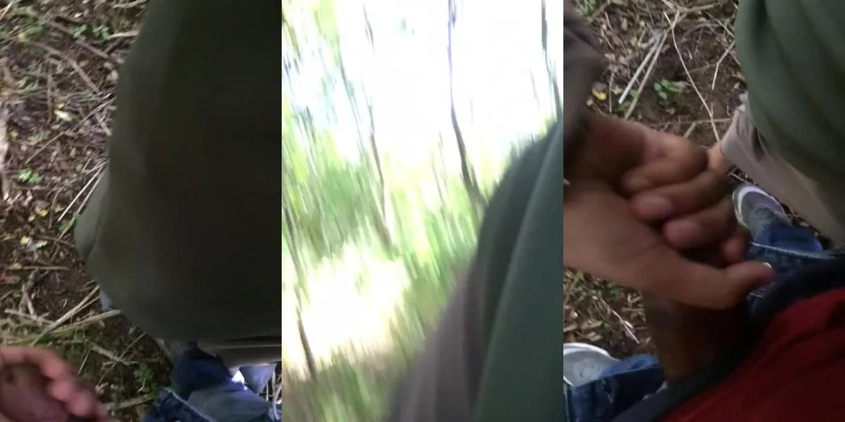 محجبة تجلخ الزب في الغابة