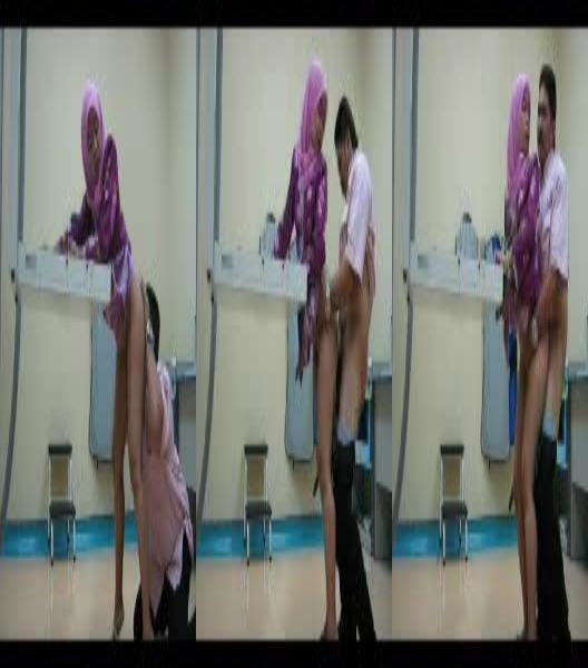 ممرضة ماليزية محجبة تتناك في العيادة